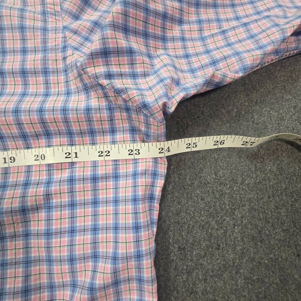 Polo Ralph Lauren Shirt Men XL Blue Pink Check Stretch Performance‎ Slim Fit - Picture 5 of 6
